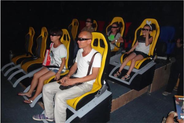 人們在體驗5D影院 人們在體驗5D影院